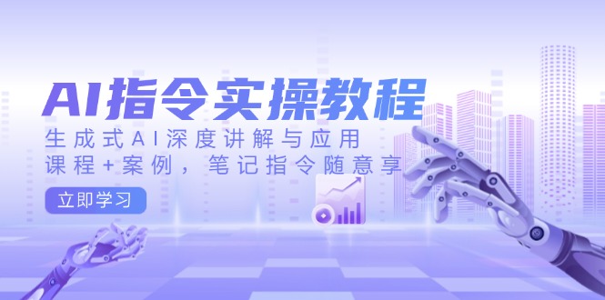 （14097期）AI指令实操教程，生成式AI深度讲解与应用，课程+案例，笔记指令随意享-中创网_分享中创网创业资讯_最新网络项目资源-网创e学堂