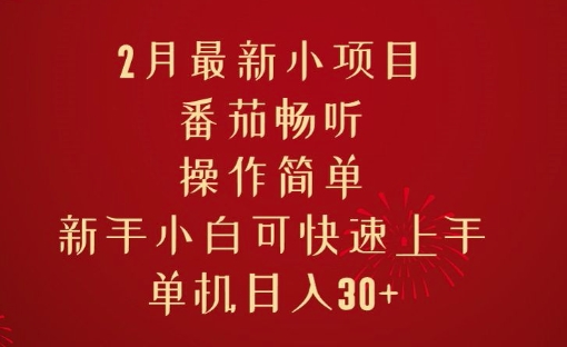 2月最新小项目，番茄畅听，操作简单，新手小白可快速上手，单机日入30+-中创网_分享中创网创业资讯_最新网络项目资源-网创e学堂