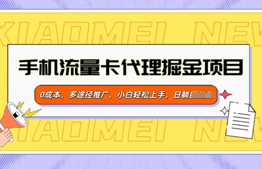 手机流量卡代理掘金项目，0成本，多途径推广，小白轻松上手-中创网_分享中创网创业资讯_最新网络项目资源-网创e学堂