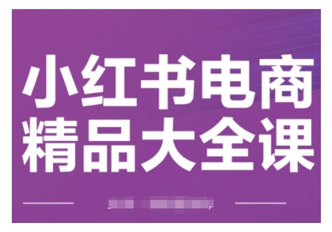 小红书电商精品大全课，快速掌握小红书运营技巧，实现精准引流与爆单目标，轻松玩转小红书电商-中创网_分享中创网创业资讯_最新网络项目资源-网创e学堂