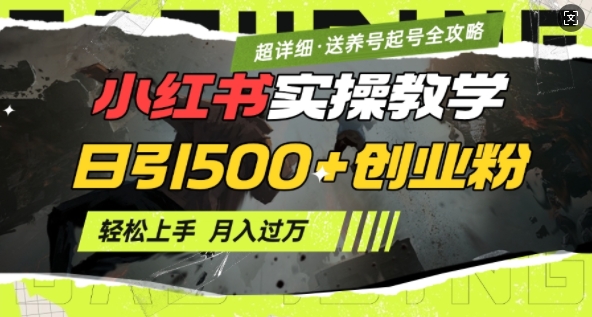 2月小红书最新日引500+创业粉实操教学【超详细】小白轻松上手，月入1W+，附小红书养号起号SOP-中创网_分享中创网创业资讯_最新网络项目资源-网创e学堂