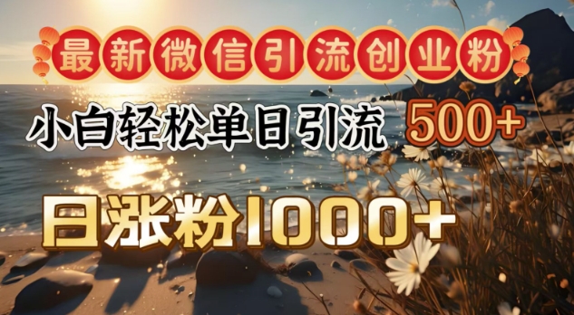 最新微信引流创业粉，小白单日轻松引流500+，日涨粉1000+-中创网_分享中创网创业资讯_最新网络项目资源-网创e学堂