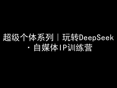 超级个体系列，玩转DeepSeek·自媒体IP训练营，deepseek教程-中创网_分享中创网创业资讯_最新网络项目资源-网创e学堂