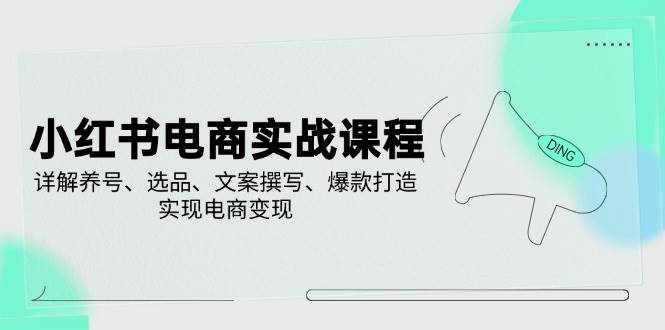 小红书电商实战课程，详解养号、选品、文案撰写、爆款打造，实现电商变现-中创网_分享中创网创业资讯_最新网络项目资源-网创e学堂