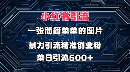 小红书图片打法，利用一张简简单单的图片，暴力引流精准创业粉，单日引流500+-中创网_分享中创网创业资讯_最新网络项目资源-网创e学堂