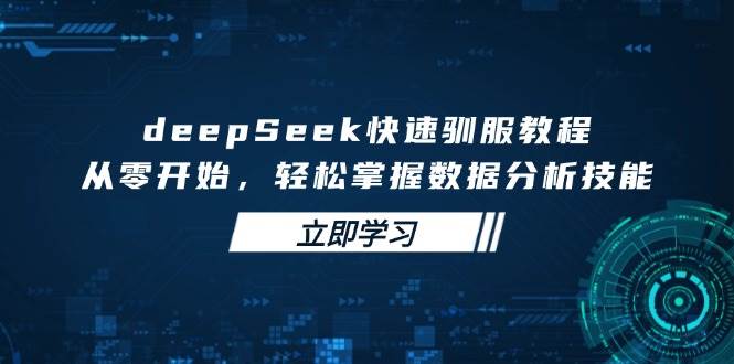 deepSeek快速驯服教程，从零开始，轻松掌握数据分析技能-中创网_分享中创网创业资讯_最新网络项目资源-网创e学堂