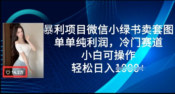 暴利项目微信小绿书卖套图，单单纯利润，冷门赛道， 小白可操作，轻松日入多张-中创网_分享中创网创业资讯_最新网络项目资源-网创e学堂